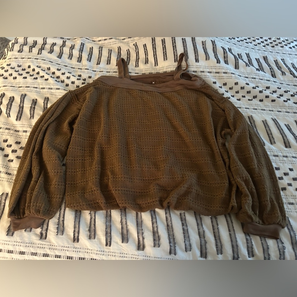 Free People Sistine Hacci Knit Cold Shoulder Pullover Size XS - Picture 2 of 5